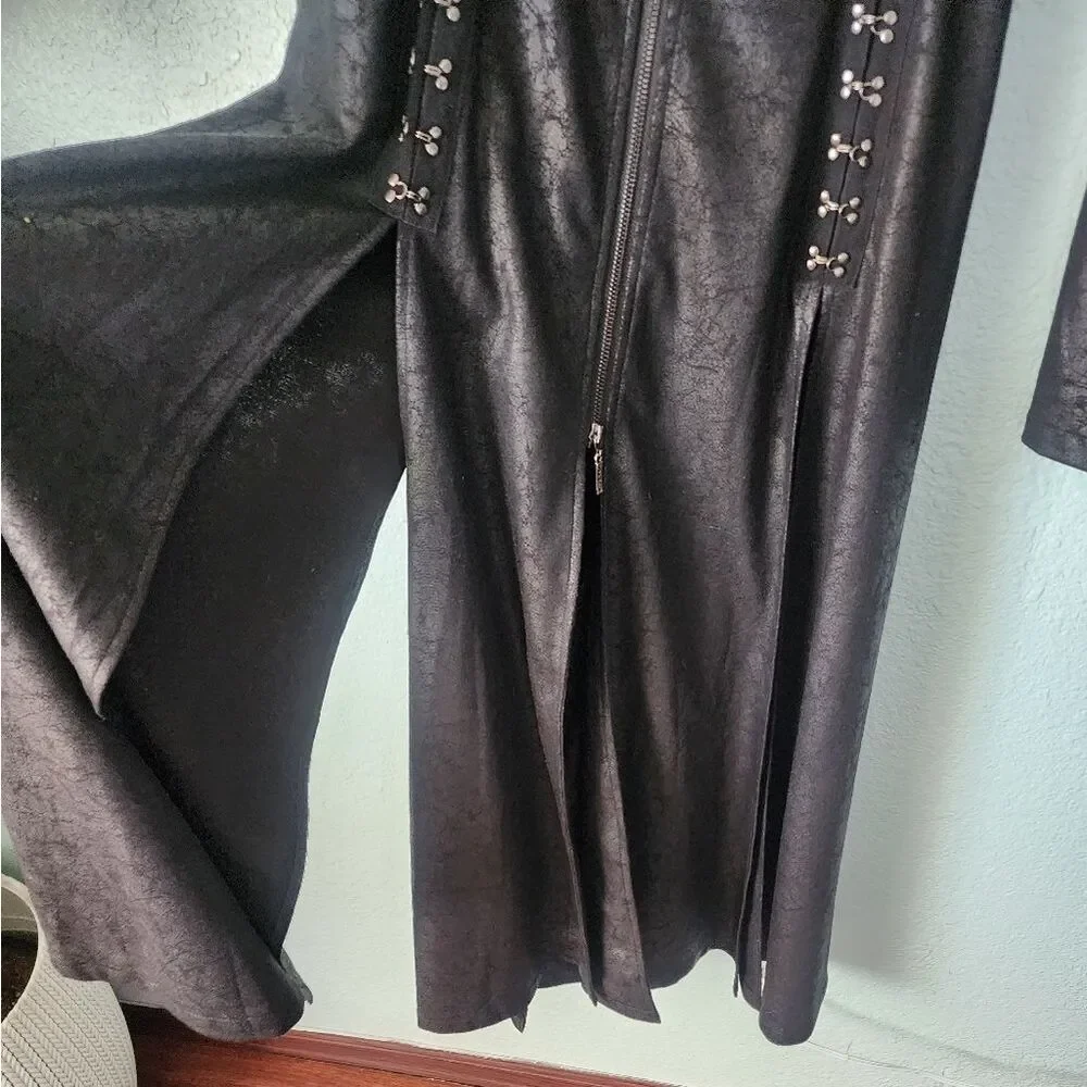 Punk Rave Gothic Vampire Dark Academia Stylish Black Dress Top Tunic - Picture 3 of 14